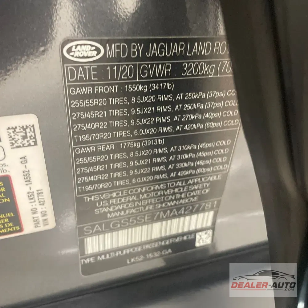 2021 Land Rover Range Rover Westminster P525